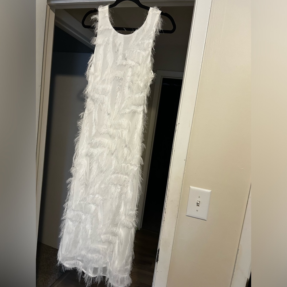 White Fringe Dress